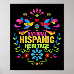 Poster Patrimônio Hispânico Mês Todos os Países Mãos Cora