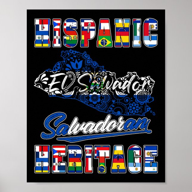 Poster Patrimônio Nacional Hispânico de El Salvador Mês S (Frente)