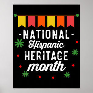 Poster Patrimônio Nacional Hispânico Mês Presente Engr