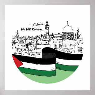 Poster Patrimônio Palestiniano e Esperança: Voltaremos