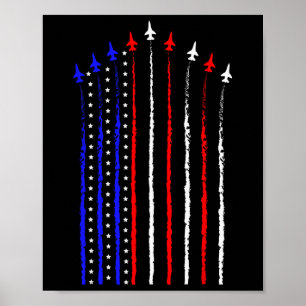 Poster Patriot Julho 4º Voo Jets Avião Usa Flag Ki