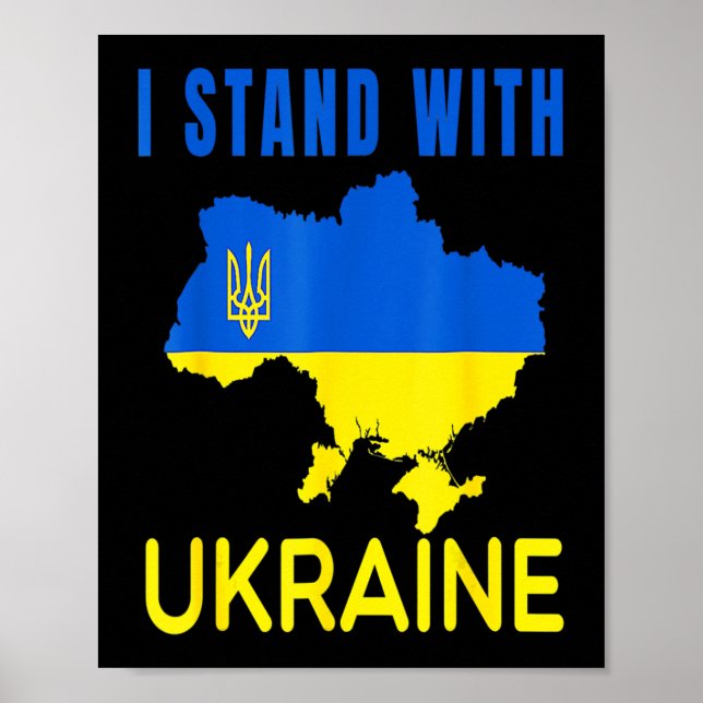 Poster Patriota do emblema da bandeira da Ucrânia (Frente)