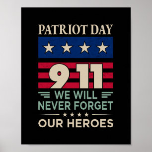 Poster Patriota vetorial dia 9 11 nunca esqueceremos noss