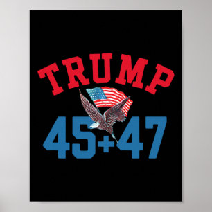 Poster Patriotic Trump 45 E 47 Vencedor Da Vitória, Patri