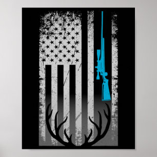 Poster Patriótica American Flag Engraçado Caça Amor De