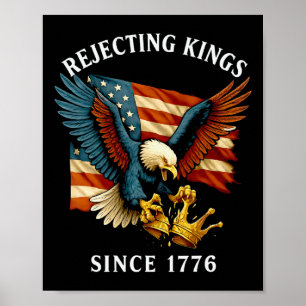 Poster Patriótica Eagle Crown 4 De Julho Rejeitando Reis