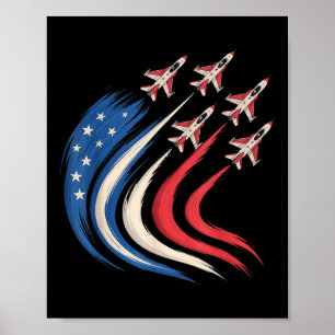 Poster Patriótico Armador De Bandeira Dos Eua Jet 4 De Ju