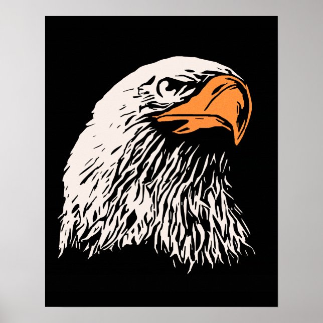 Póster Patriótico da águia careca (Frente)