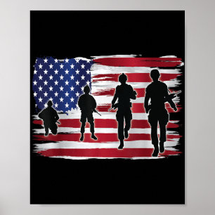 Poster Patriótico do Dia Memorial Obrigado Veteranos Vive