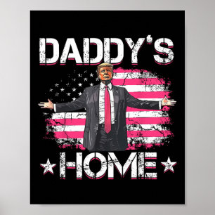 Poster Patriótico do Pai de Bandeira Americano Trump 2024