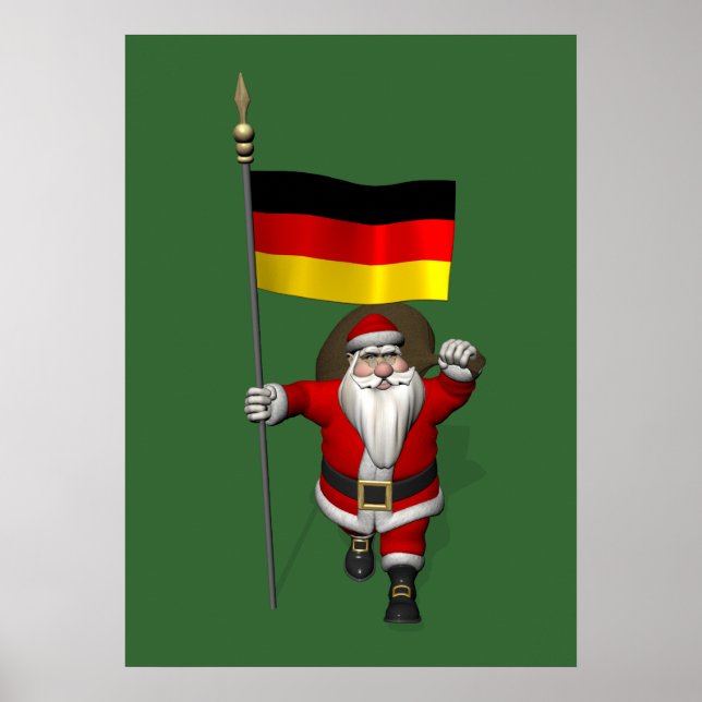 Poster Patriótico Papai Noel Com Alferes Da Alemanha (Frente)