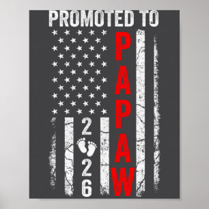 Poster Patriótico Promovido a Papaw 2026 Primeira Vez Nov