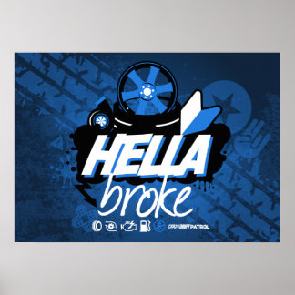 Póster Patrulha de deriva louca - Hella Broke (azul)