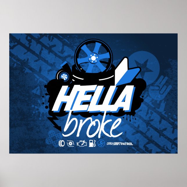Póster Patrulha de deriva louca - Hella Broke (azul) (Frente)
