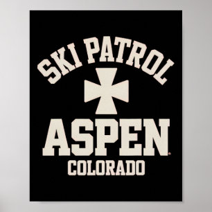 Poster Patrulha de Esqui Aspen Colorado Esqui e Snowboard