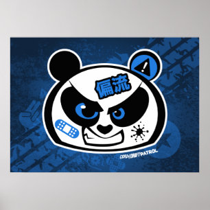 Poster Patrulha Maluca - Cabeça de Panda Maciça (azul)