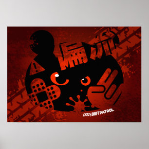 Póster Patrulha Maluca - Silhueta Panda Agressiva