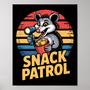 Poster Patrulha Possum Snacks Com Lâmpada De Lâmpada E Ch