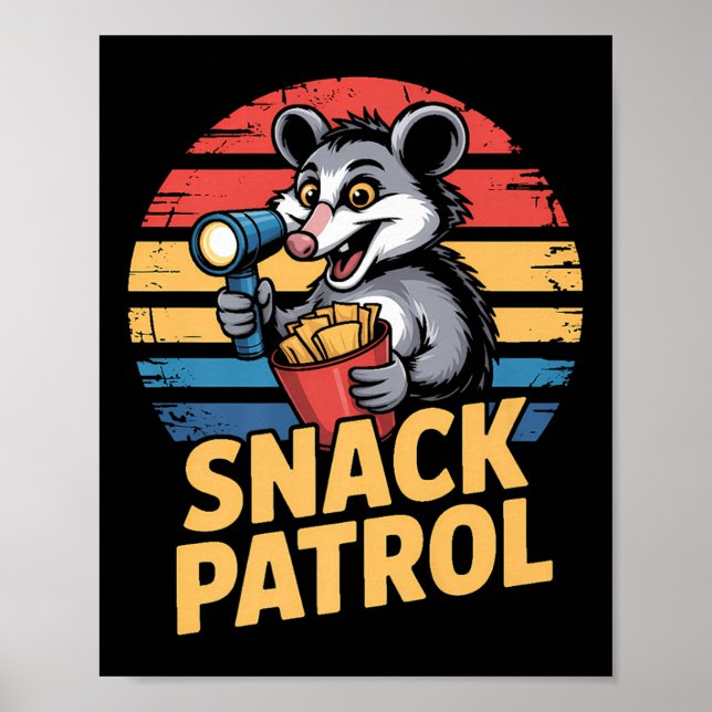 Poster Patrulha Possum Snacks Com Lâmpada De Lâmpada E Ch (Frente)