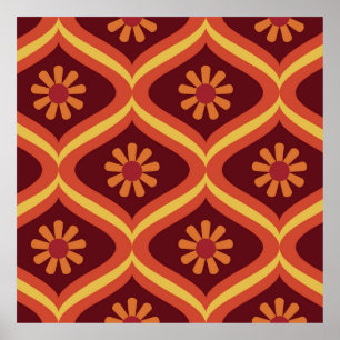 Poster Patt Moderno de Meio século de vintage com 70 anos