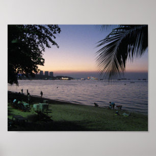 Póster Pattaya Beach Sunset.. Chonburi, Tailândia