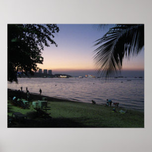 Póster Pattaya Beach Sunset... Chonburi, Tailândia