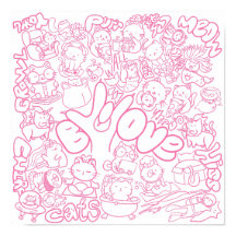 Patten Gato Bonito com Sinal ASL ILY - Design ASL