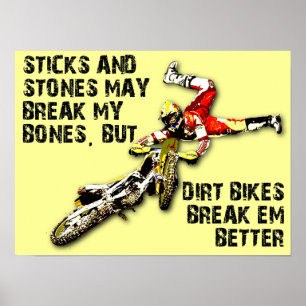 Poster Pau e Pedra Moto Motocross Cartaz Divertido