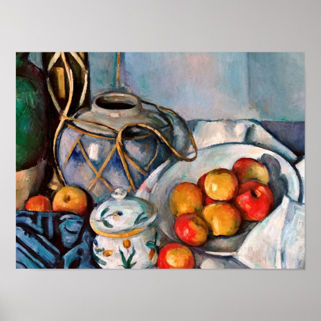 Poster Paul Cezanne - A Vida Continua Com Maçãs (Frente)