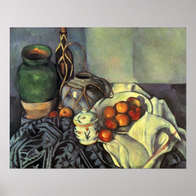 Póster Paul Cezanne, "A Vida Estática com Fruta" (Frente)