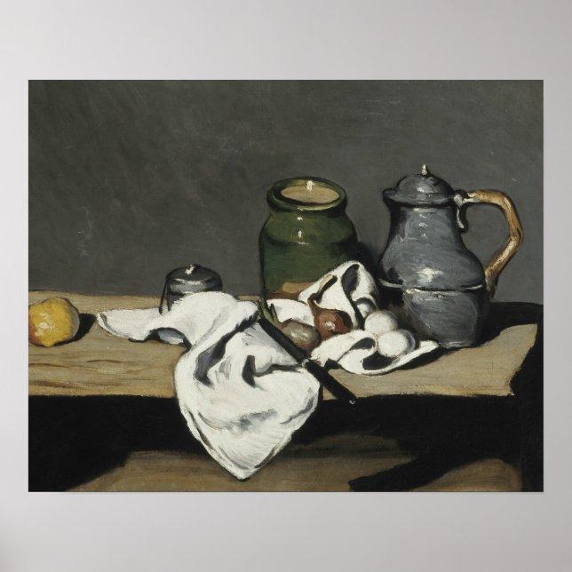 Póster Paul Cezanne - A Vida Estática com Kettle (Frente)