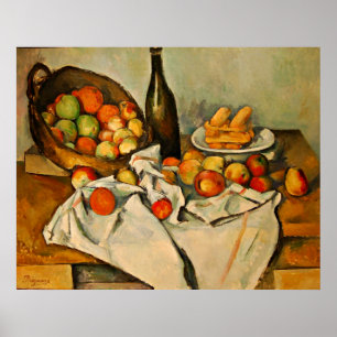 Poster paul cezanne ainda vive com uma cesta de maçãs