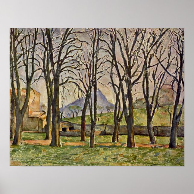 Póster Paul Cezanne - Árvores de castanha (Jas de Bouffan (Frente)