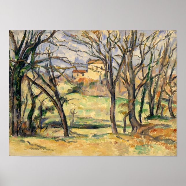 Poster Paul Cezanne | Árvores e Casas Perto do Jas de Bo (Frente)