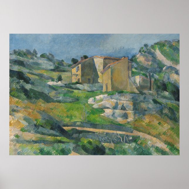 Póster Paul Cezanne | Casas da Provença: Riaux V (Frente)