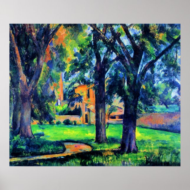 Poster Paul Cezanne - Chestnut Tree and Farm, (Frente)