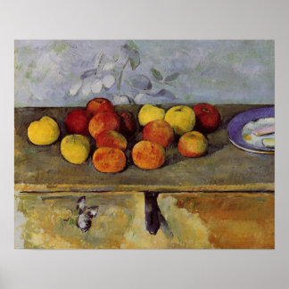 Poster paul cezanne com maçãs e biscoitos