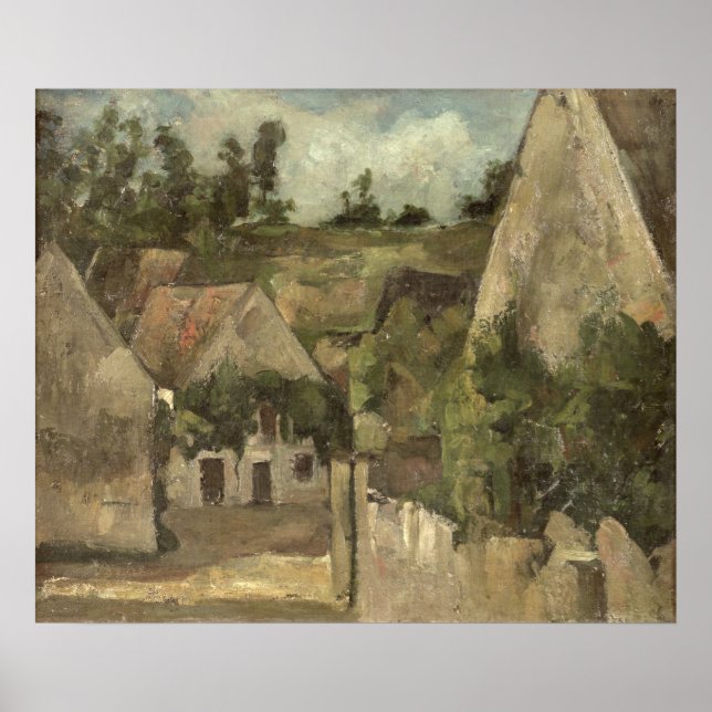 Póster Paul Cezanne | Estradas cruzadas na Rue Remy, Auve (Frente)