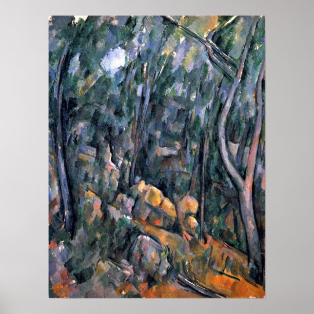 Póster Paul Cezanne - Floresta nas cavernas (Frente)