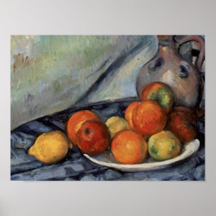 Poster Paul Cezanne - Fruit And A Jug On A Table