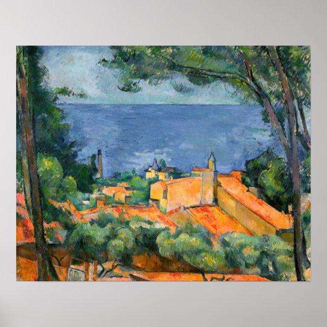 Poster Paul Cezanne - L'Estaque com Telhados Vermelhos (Frente)