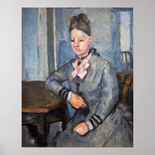 Poster Paul Cezanne - Madame Cezanne Encostada a uma Mesa