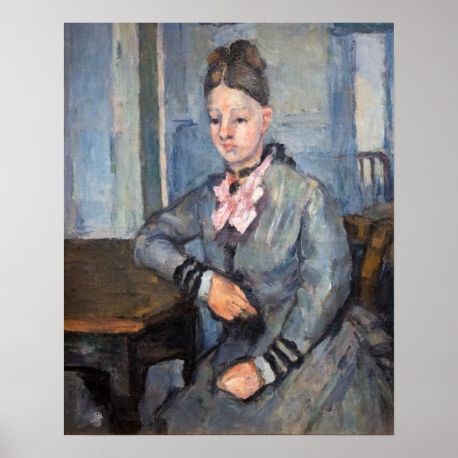 Poster Paul Cezanne - Madame Cezanne Inclinada sobre uma  (Frente)