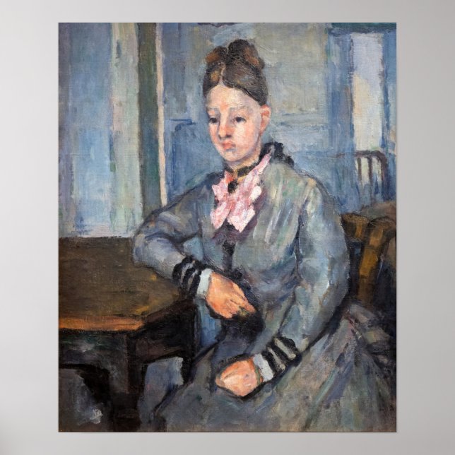 Poster Paul Cezanne - Madame Cezanne Lening em uma Mesa (Frente)