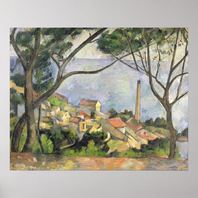 Póster Paul Cezanne | Mar em l'Estaque, 1878 (Frente)