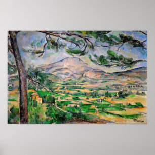 Poster Paul Cezanne - Mont Sainte-Victoire e pinheiro Gra