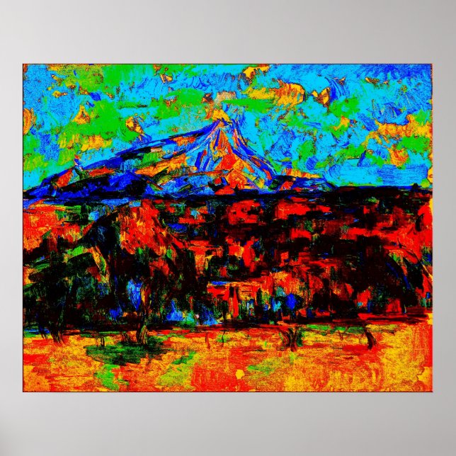 Póster Paul Cézanne - Mont Sainte-Victoire (Modificada) (Frente)