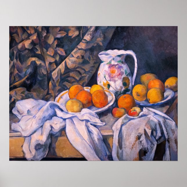 Poster Paul Cezanne - Natureza Morta com uma Cortina (Frente)