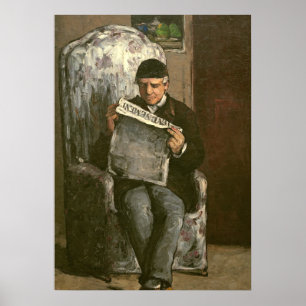 Póster Paul Cezanne   o pai do artista, lendo do "o v�
