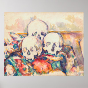 Poster Paul Cezanne - Os Três Crânios Aquarela